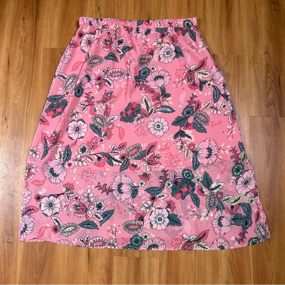 Coldwater Creek Pink Maxi A-Line Skirt with Slit - Picture 3 of 11